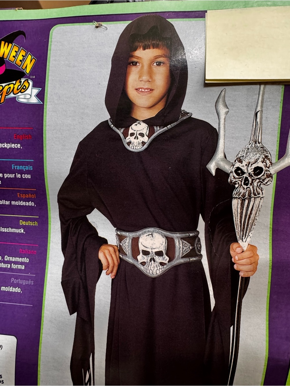 “Dark Skull Warrior” Hooded Kids Costume